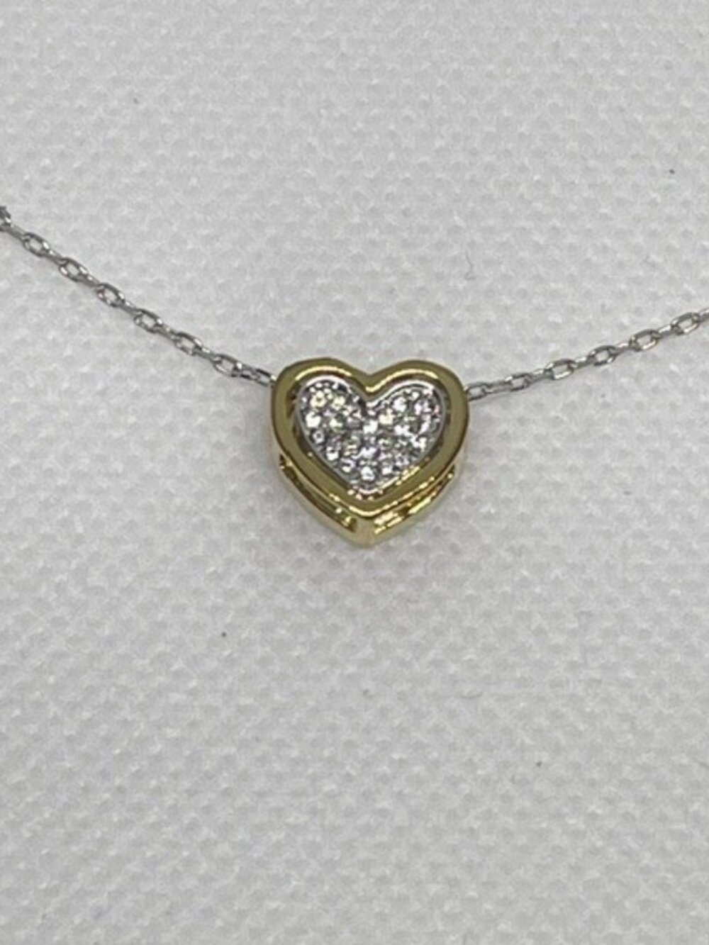 Detachable Two-Tone Heart Pendant Necklace made with Crystals by Swarovski, 17"